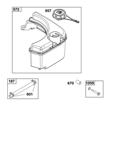 Fuel Supply Group Diagram and Parts List for 14D932-0236-F1 100000 - 19Z999 Briggs and Stratton Engine